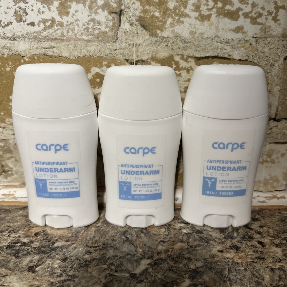 3x! Carpe Antiperspirant Underarm Lotion Set Fresh Powder Clean Sport 1.7oz